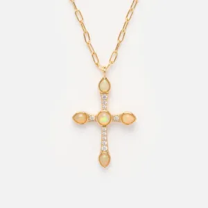 Camille Opal Cross Necklace