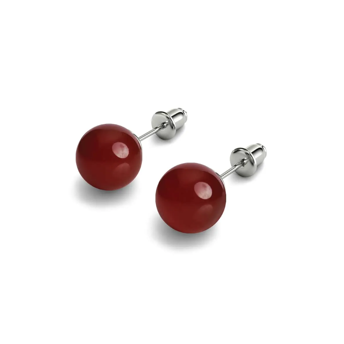 Carnelian | .925 Sterling Silver | Gemstone Stud Earrings