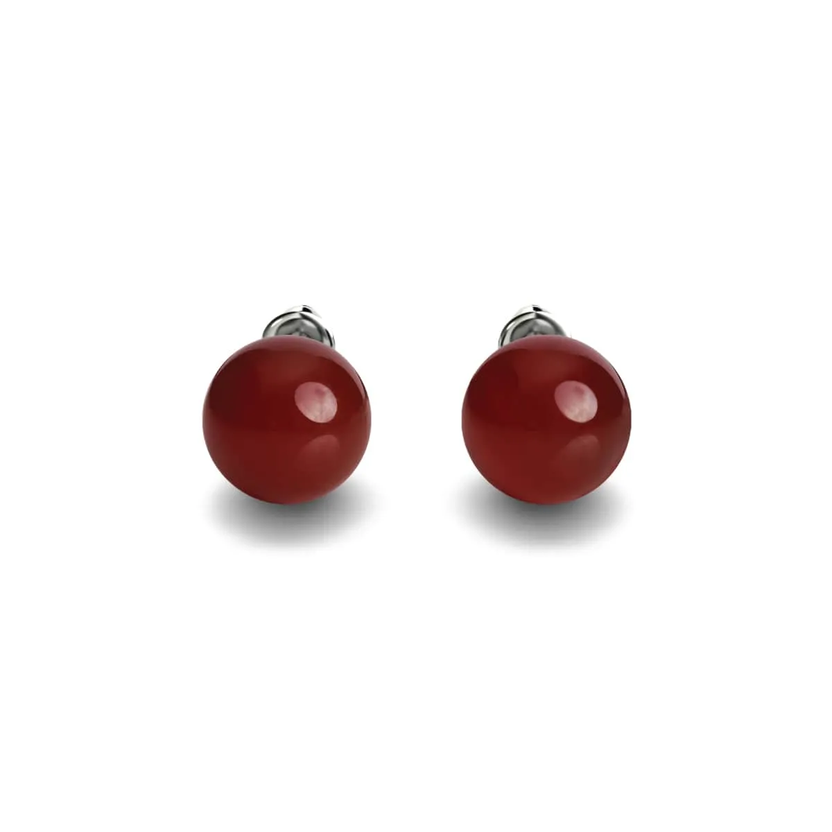 Carnelian | .925 Sterling Silver | Gemstone Stud Earrings