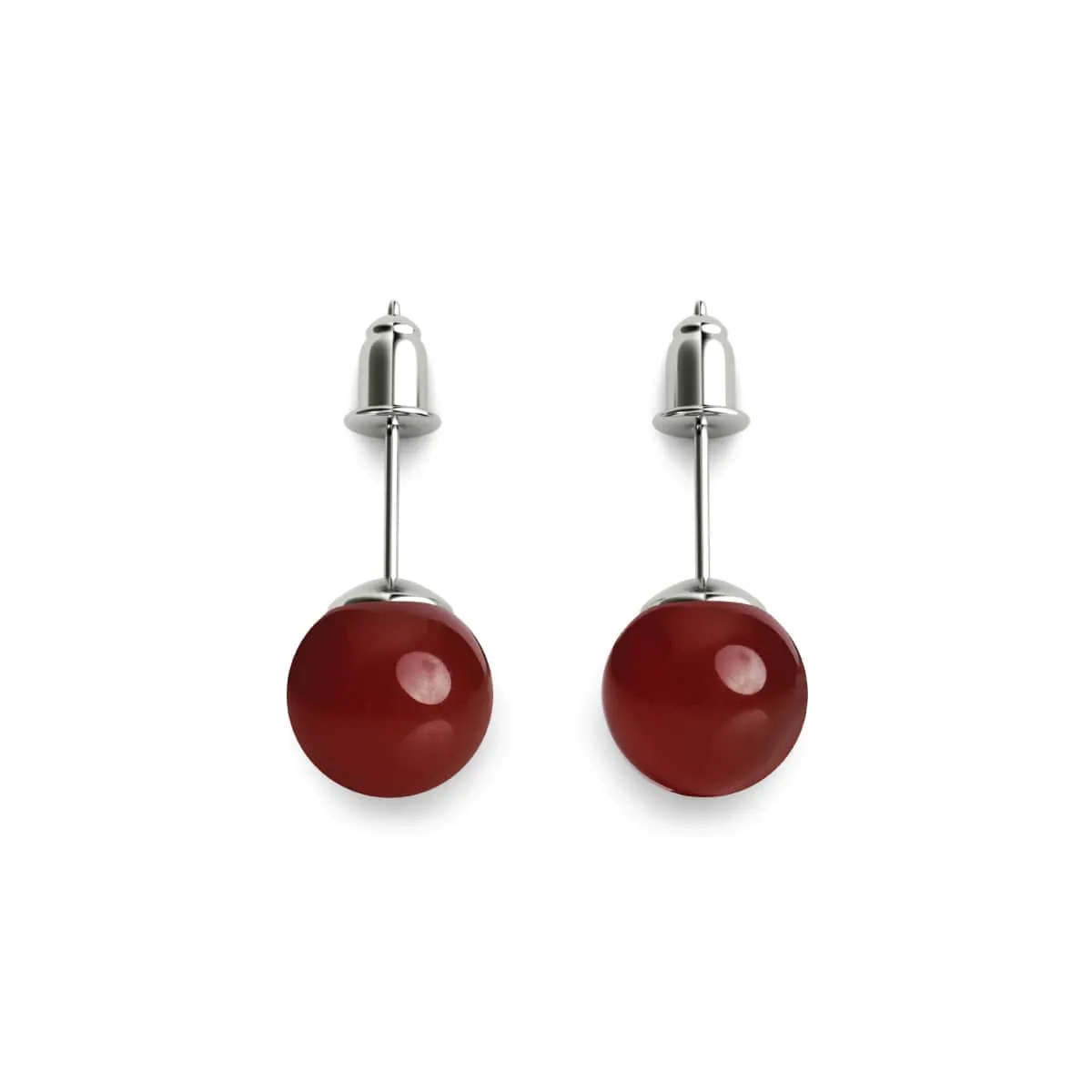 Carnelian | .925 Sterling Silver | Gemstone Stud Earrings