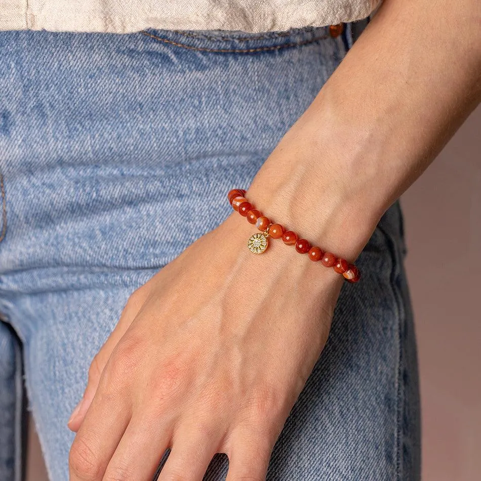 Carnelian Bracelet with Celestial Charm