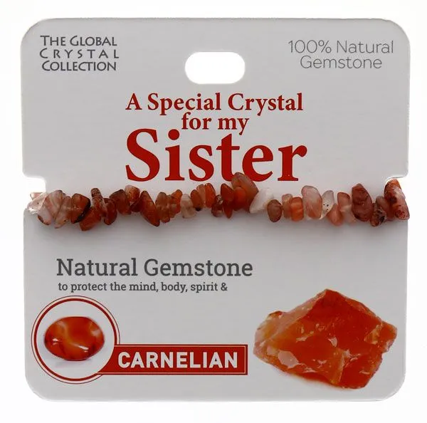 Carnelian Natural Gem Bracelet - 'A Special Crystal For My Sister'