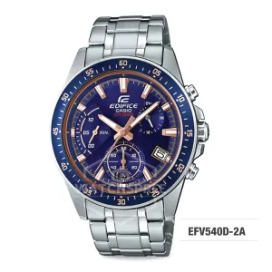 Casio Edifice Standard Chronograph Silver Stainless Steel Band Watch EFV540D-2A EFV-540D-2A