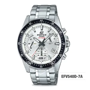 Casio Edifice Standard Chronograph Silver Stainless Steel Band Watch EFV540D-7A EFV-540D-7A