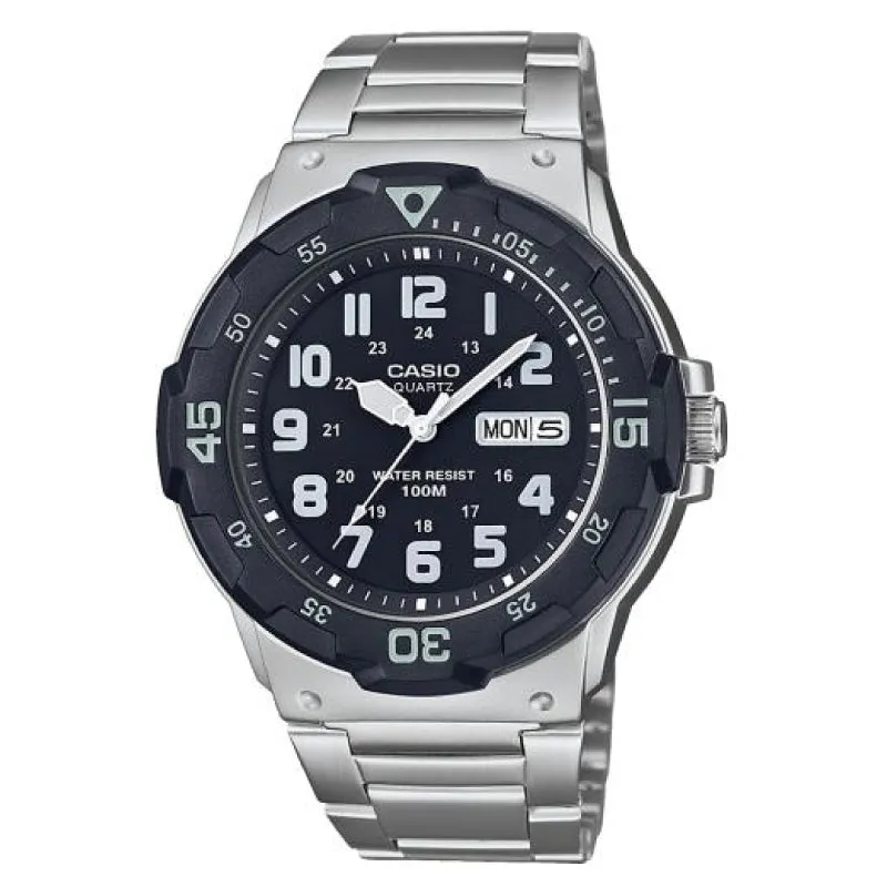 Casio Men's Standard Analog Silver Stainless Steel Band Watch MRW200HD-1B MRW-200HD-1B