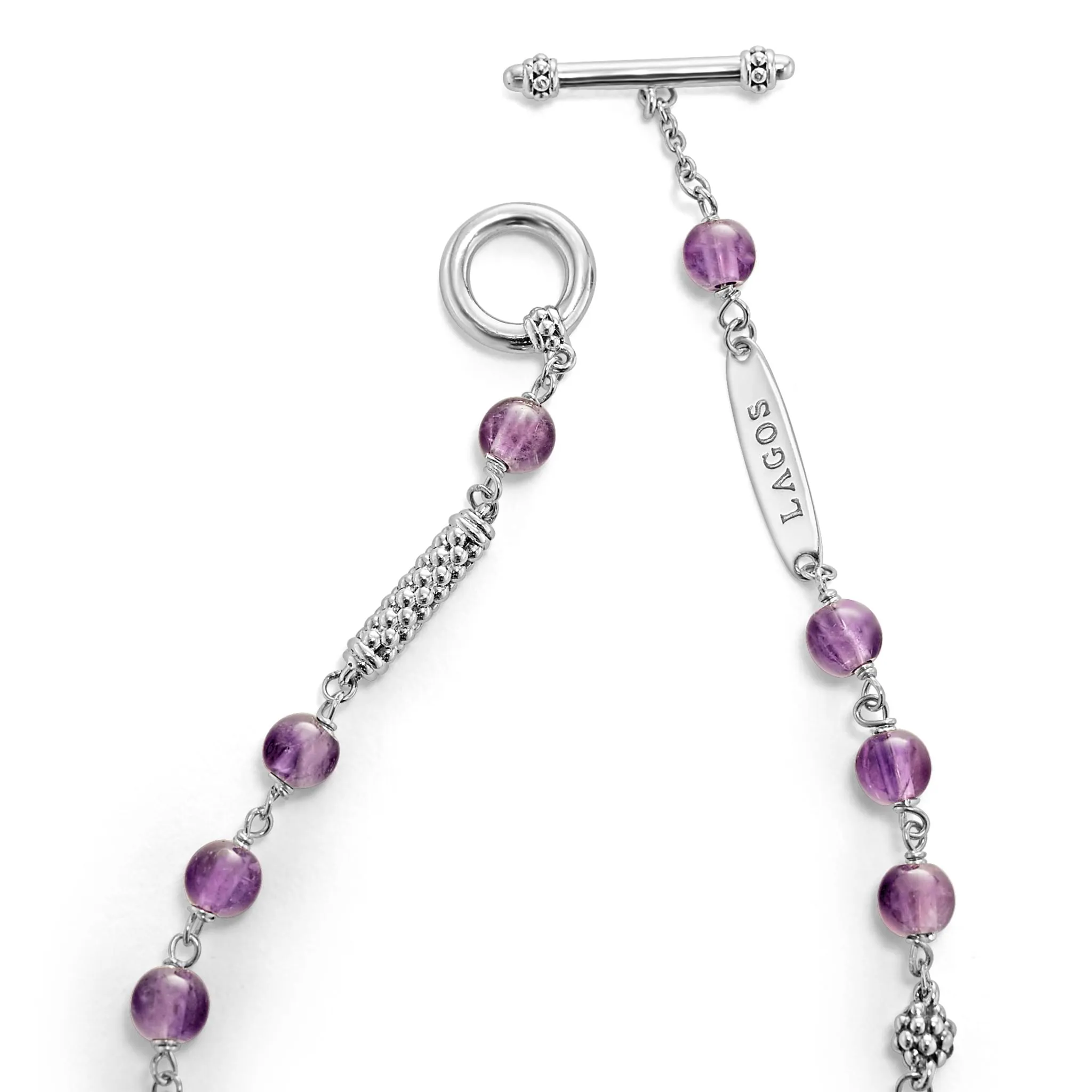 Caviar Icon Amethyst Beaded Bracelet