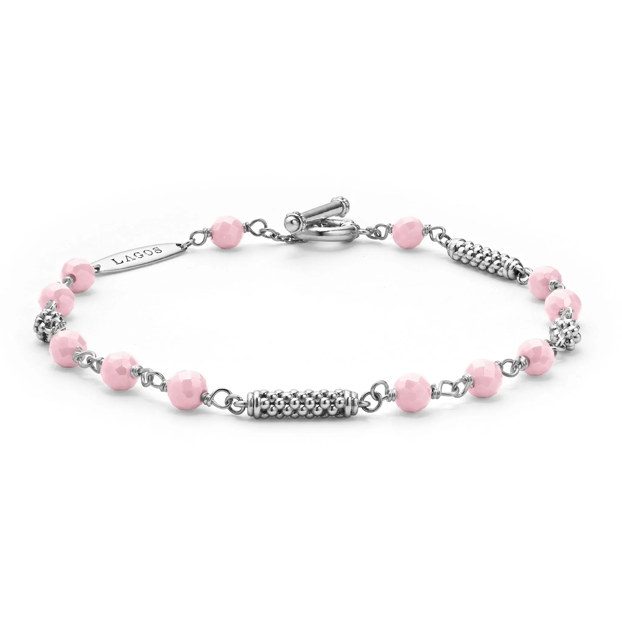 Caviar Icon Pink Ceramic Beaded Bracelet