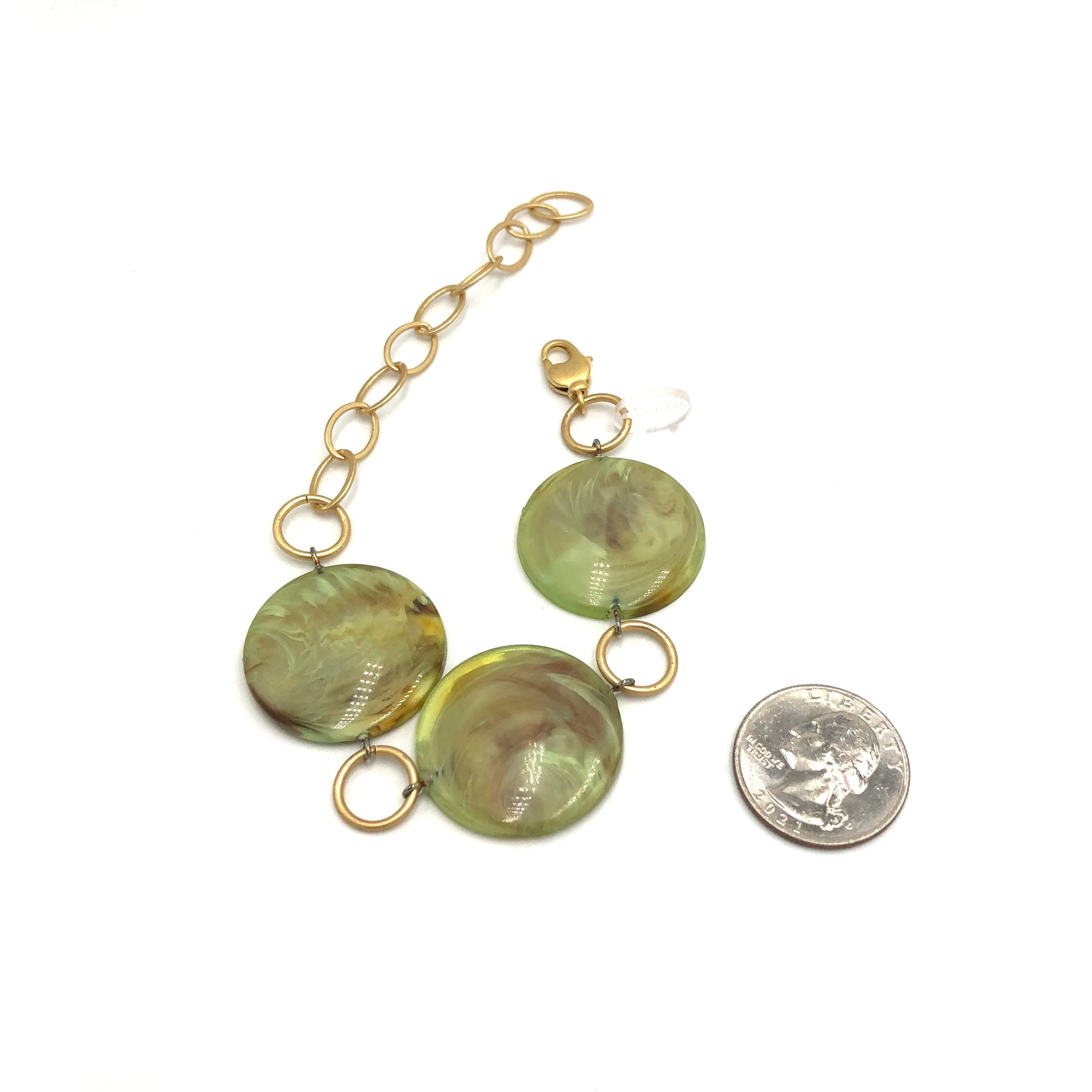 Celery Marbled Stations Bracelet