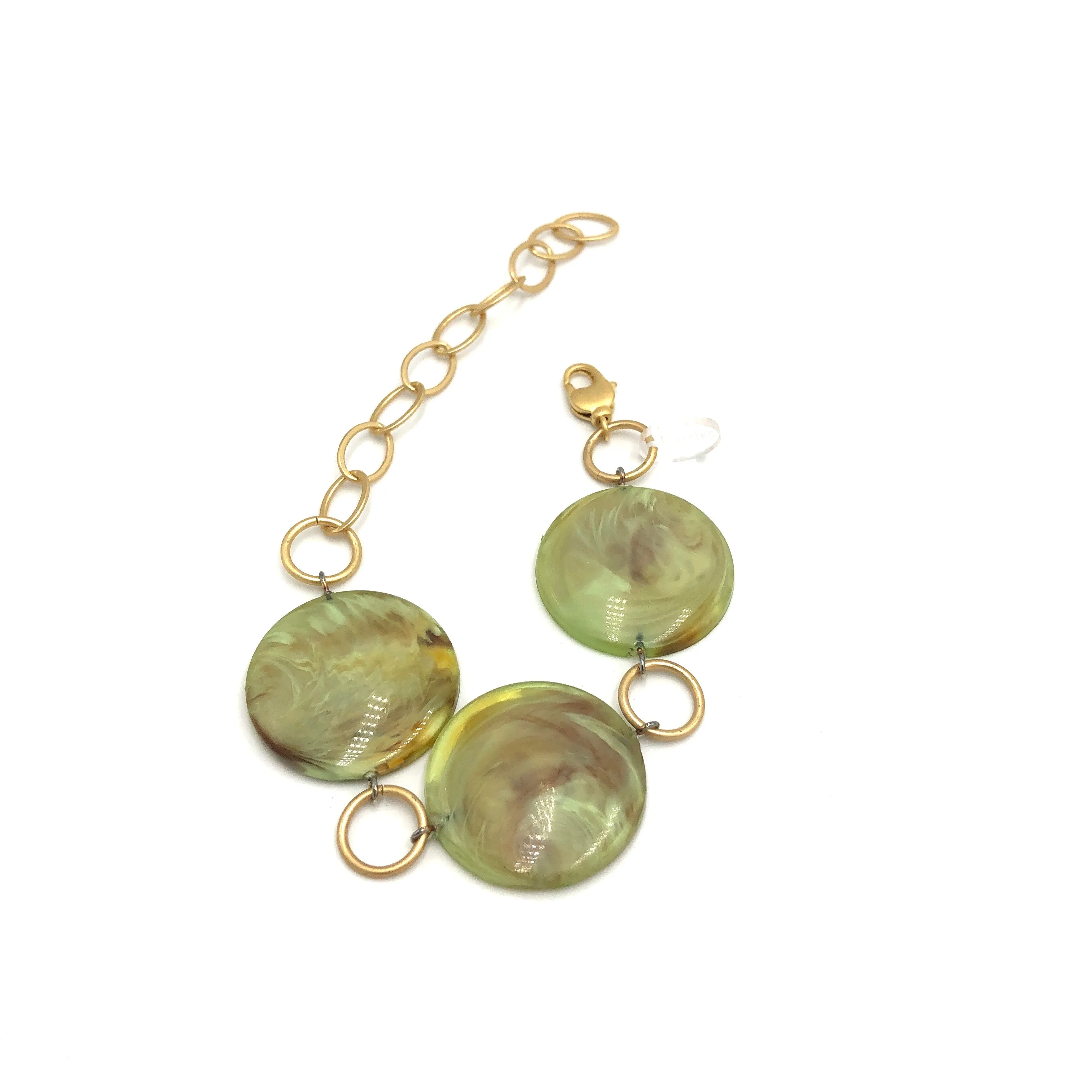 Celery Marbled Stations Bracelet