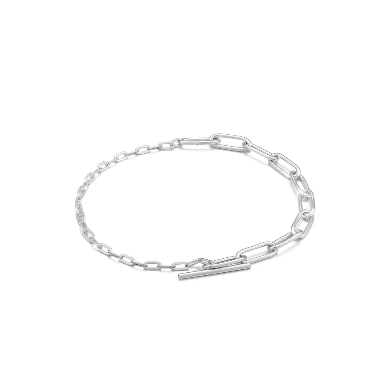 CHAIN REACTION MIXED LINK T-BAR BRACELET