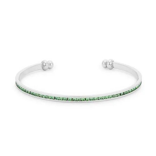 Channel-Set Peridot Green Cubic Zirconia Cuff