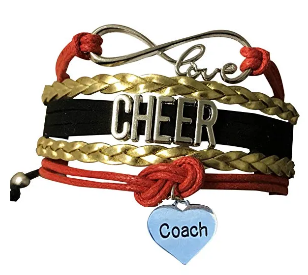 Cheer Coach Infinity Bracelet - Pick Colors & Charms