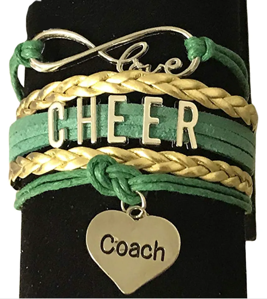 Cheer Coach Infinity Bracelet - Pick Colors & Charms