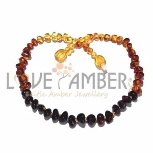 Childs Rainbow Bright Mixed Polished Baltic Amber Bead Necklace