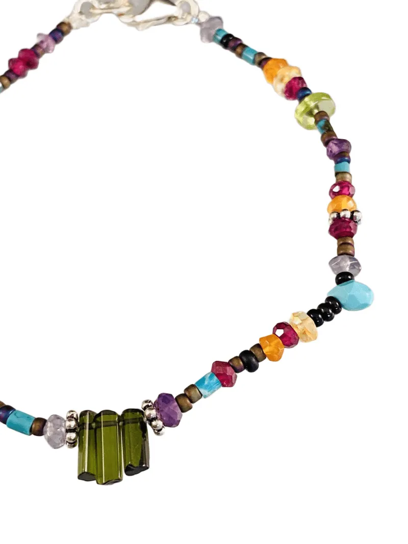 Chrome Diopside Triplet Beaded Gemstone Bracelet #2