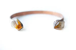 Citrine Crystal Cuff Bracelet | Raw Citrine Bracelet