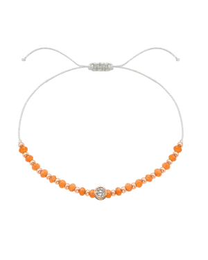 Citrine Gemstone String of Love Bracelet for Abundance - 14K Rose Gold