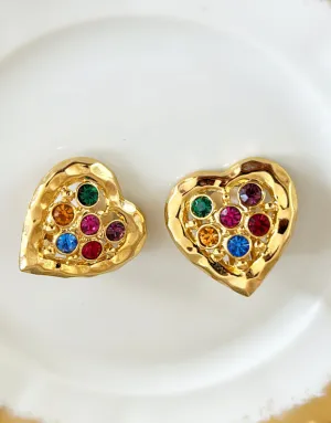 Classic hear clip on earrings from the 90s.