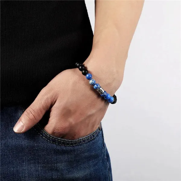 Classy Men Scorpio Blue Beaded Zodiac Bracelet