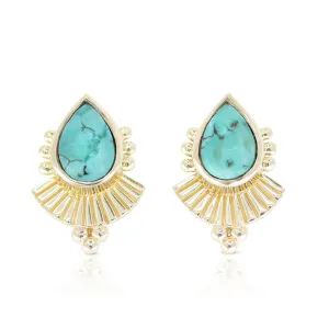 Cleopatra Turquoise Gold Earrings