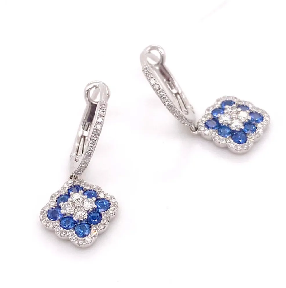 Clover Sapphire Dangle Earrings