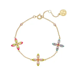 Clover Sherbert Enamel Bracelet Gold