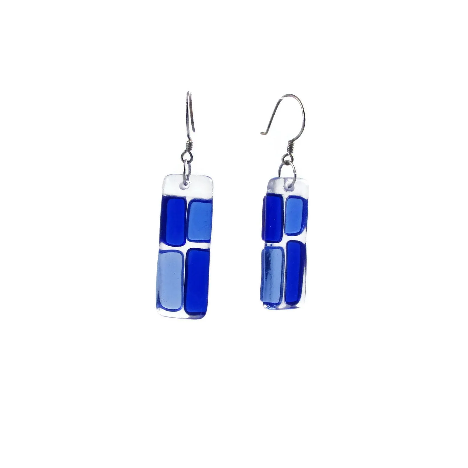 Cobblestones Glass Earrings - Purple