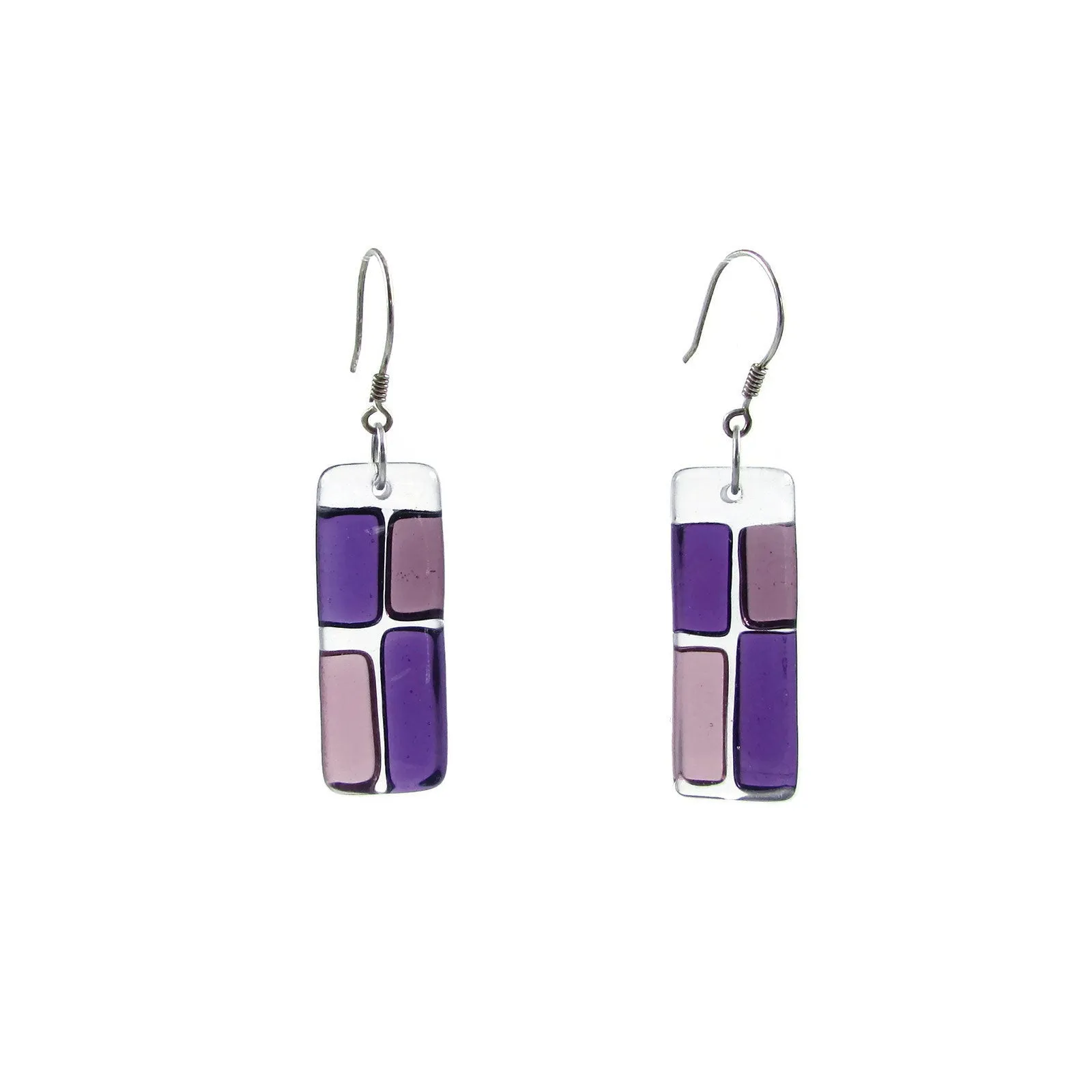 Cobblestones Glass Earrings - White