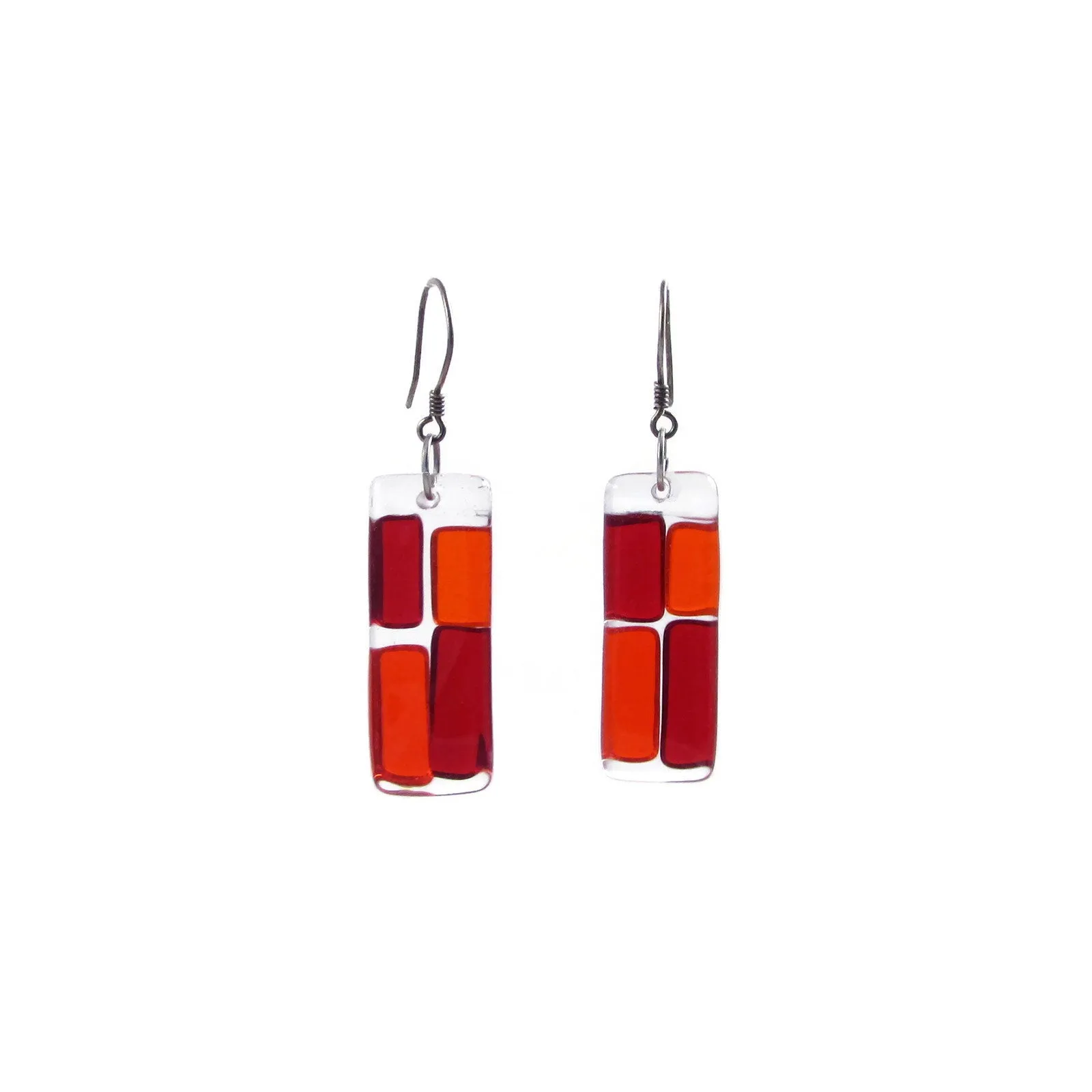 Cobblestones Glass Earrings - White