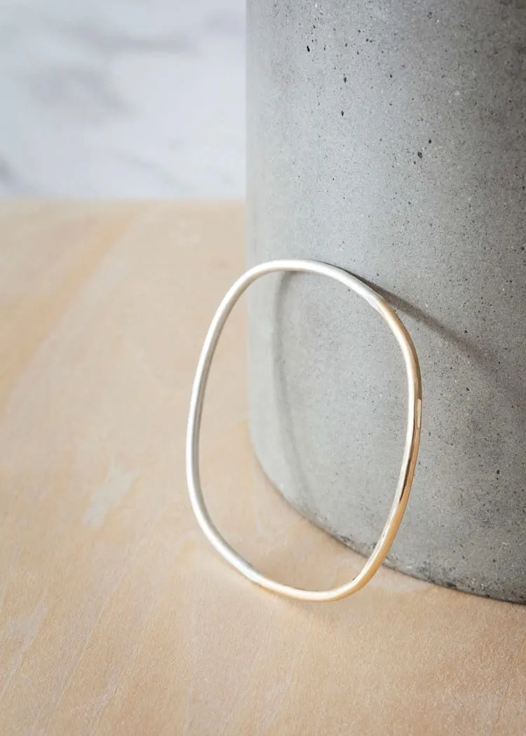 Colleen Mauer Designs | Gradient Silver   Yellow Gold Square Bangle