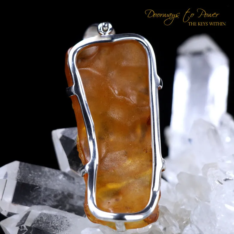 Colombian Amber Dragon Crystal Pendant 'Universal Manifestation'