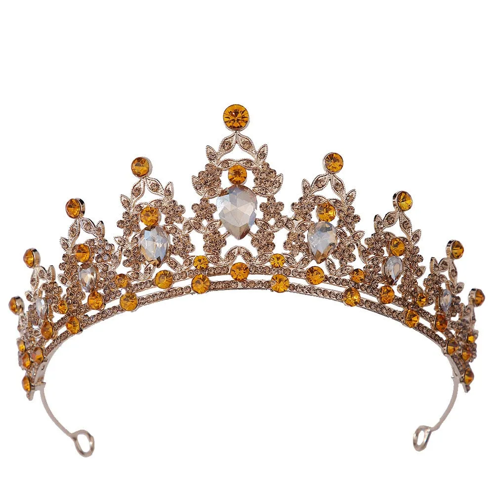 Colorful Tiara Crystal Princess Crown Party Hair Accessories