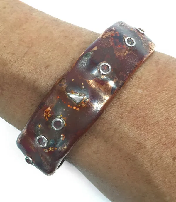 Copper and Silver Ocean Inspired Cuff Bracelet