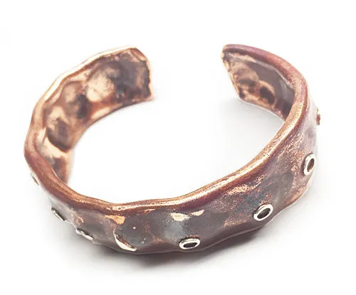 Copper and Silver Ocean Inspired Cuff Bracelet