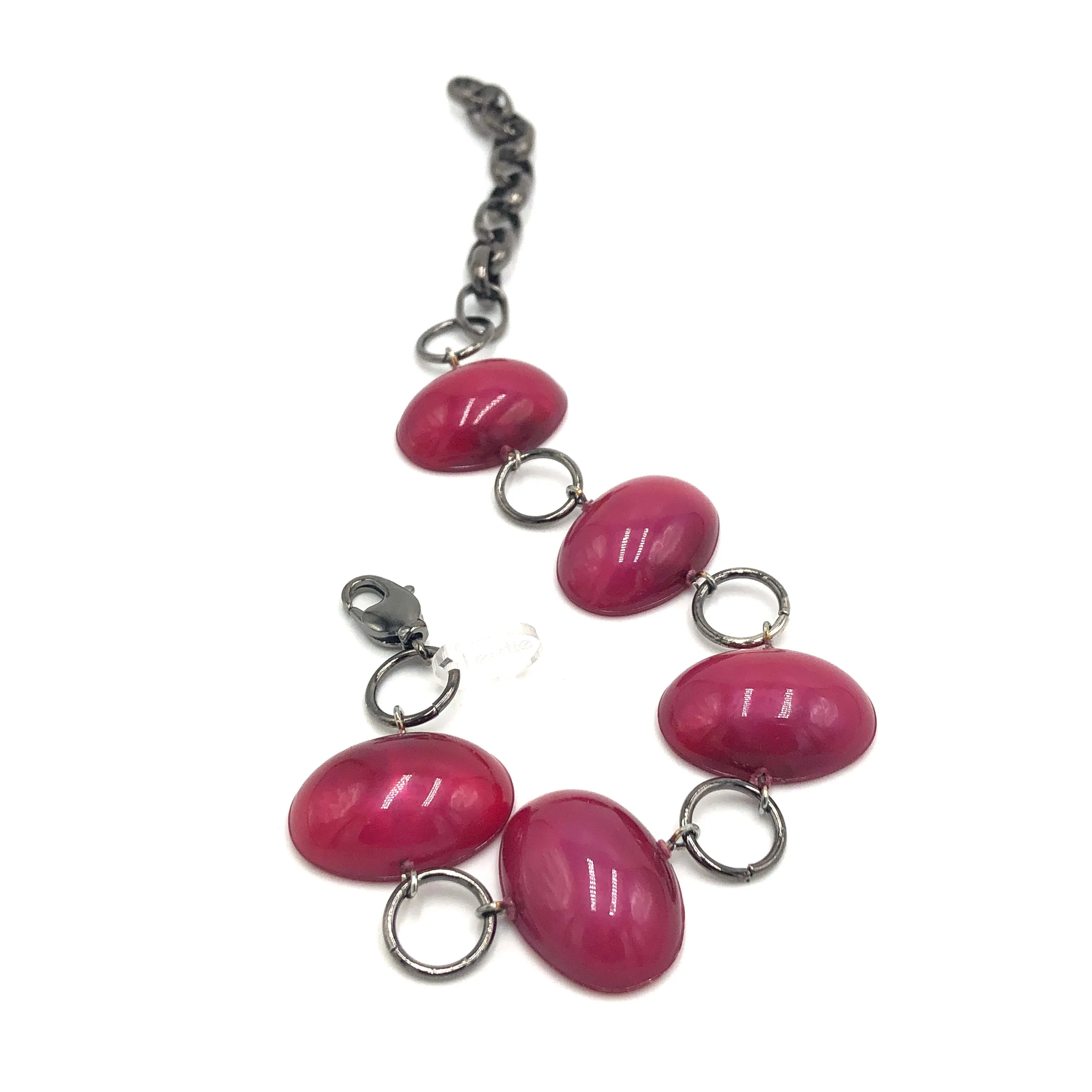 Cranberry Jelly Bean Stations Bracelet