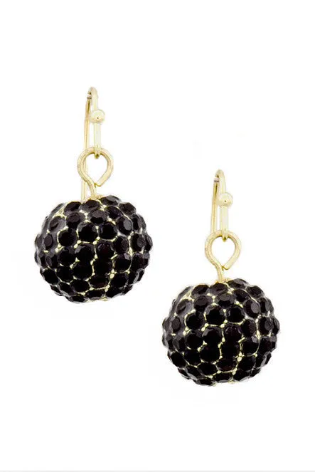 Cream Dangle Disco Ball Earrings