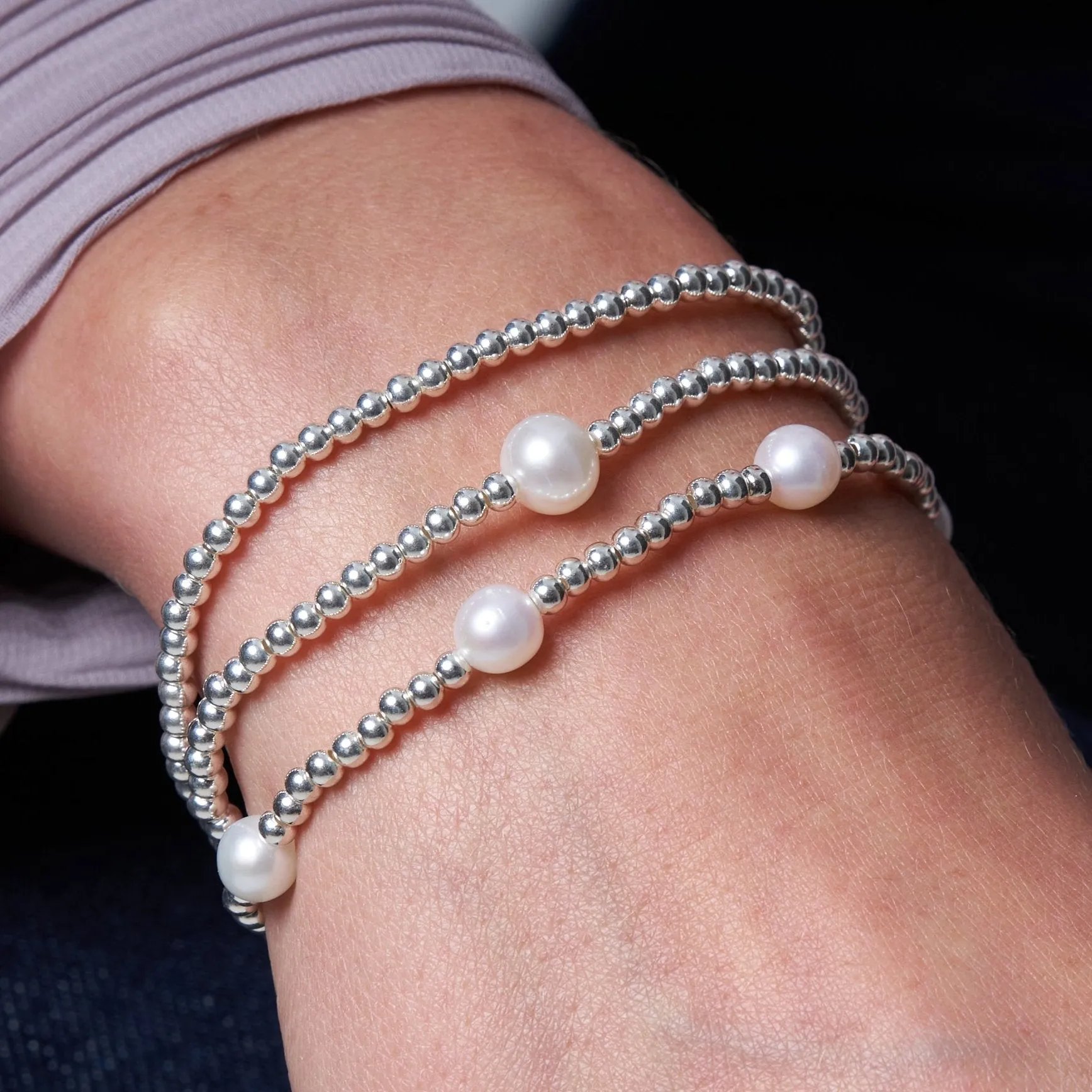 Credo Silver Bracelet With Cultured Freshwater Pearls