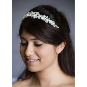 Crystal Flowers with Pearl Accent Headband