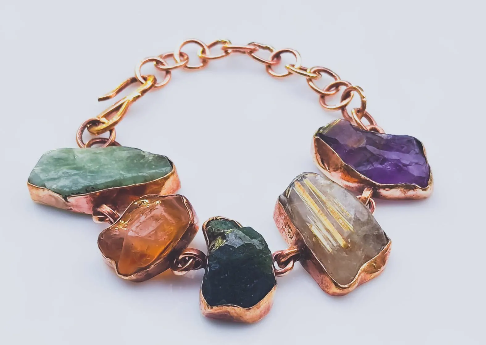 Customizable Raw Stone Crystal Healing Bracelet