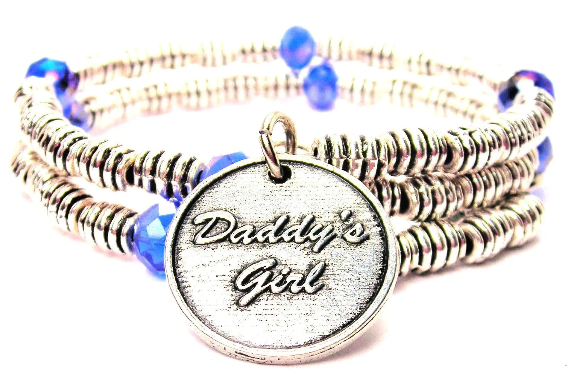 Daddy's Girl Curly Coil Wrap Style Bangle Bracelet'