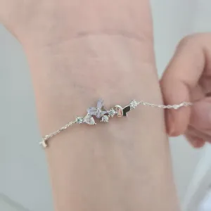 Dainty Butterfly Bracelet 925 Silver