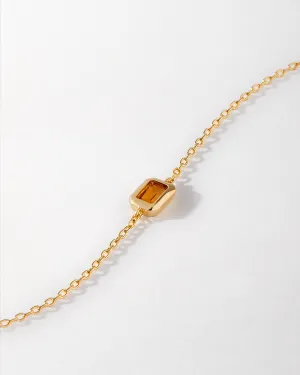 Deco Citrine November Birthstone Bracelet