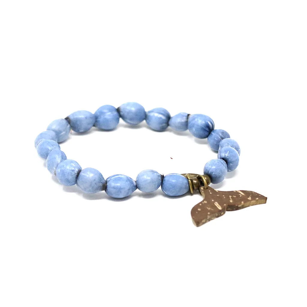 Denim Whale Tail Beaded Bracelet