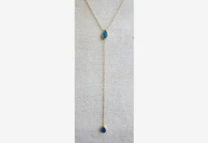 Double Opal Drop Necklace