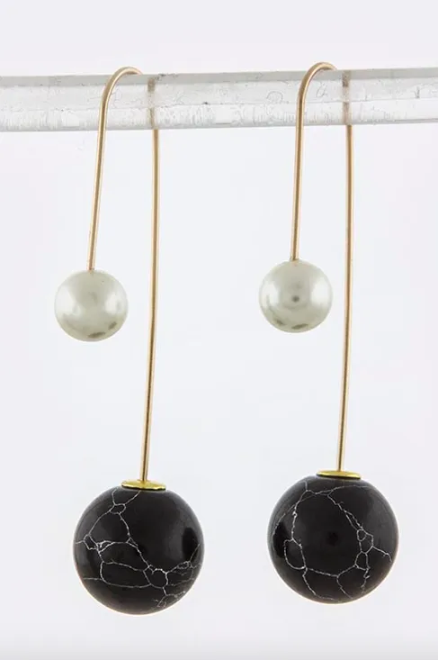 Double-Sided Dangle Earrings (Midnight)