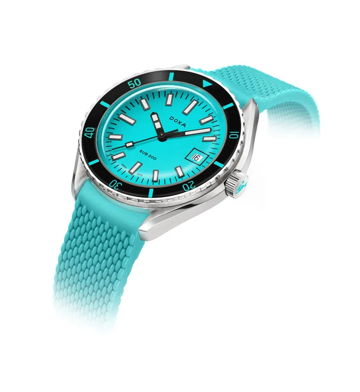 DOXA Sub 200 Aquamarine Rubber Small - 799.10.241.10