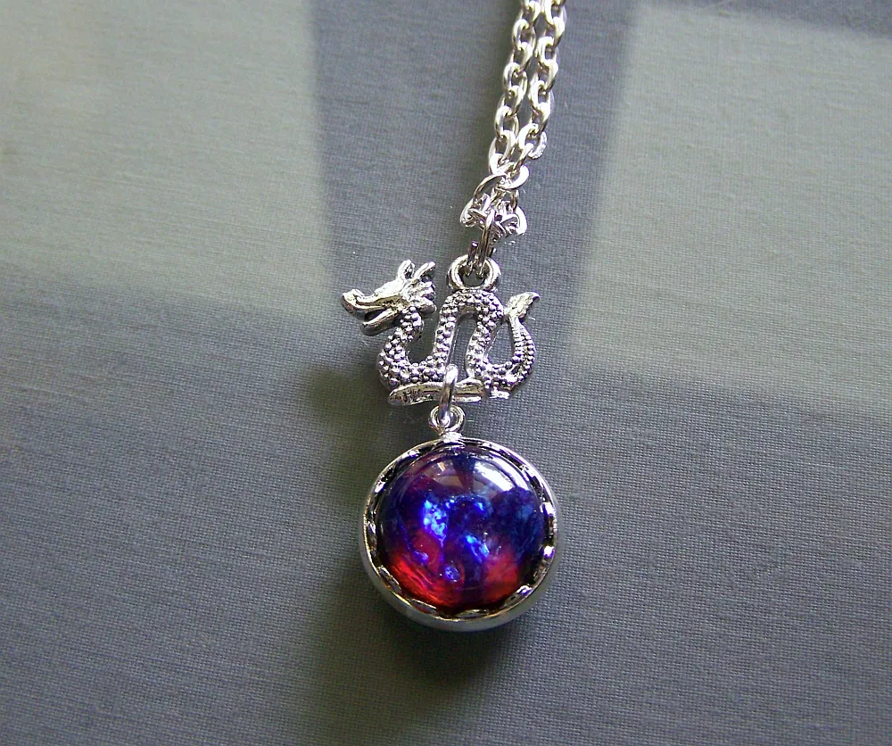 Dragon's Breath Opal Vintage Pendant Necklace