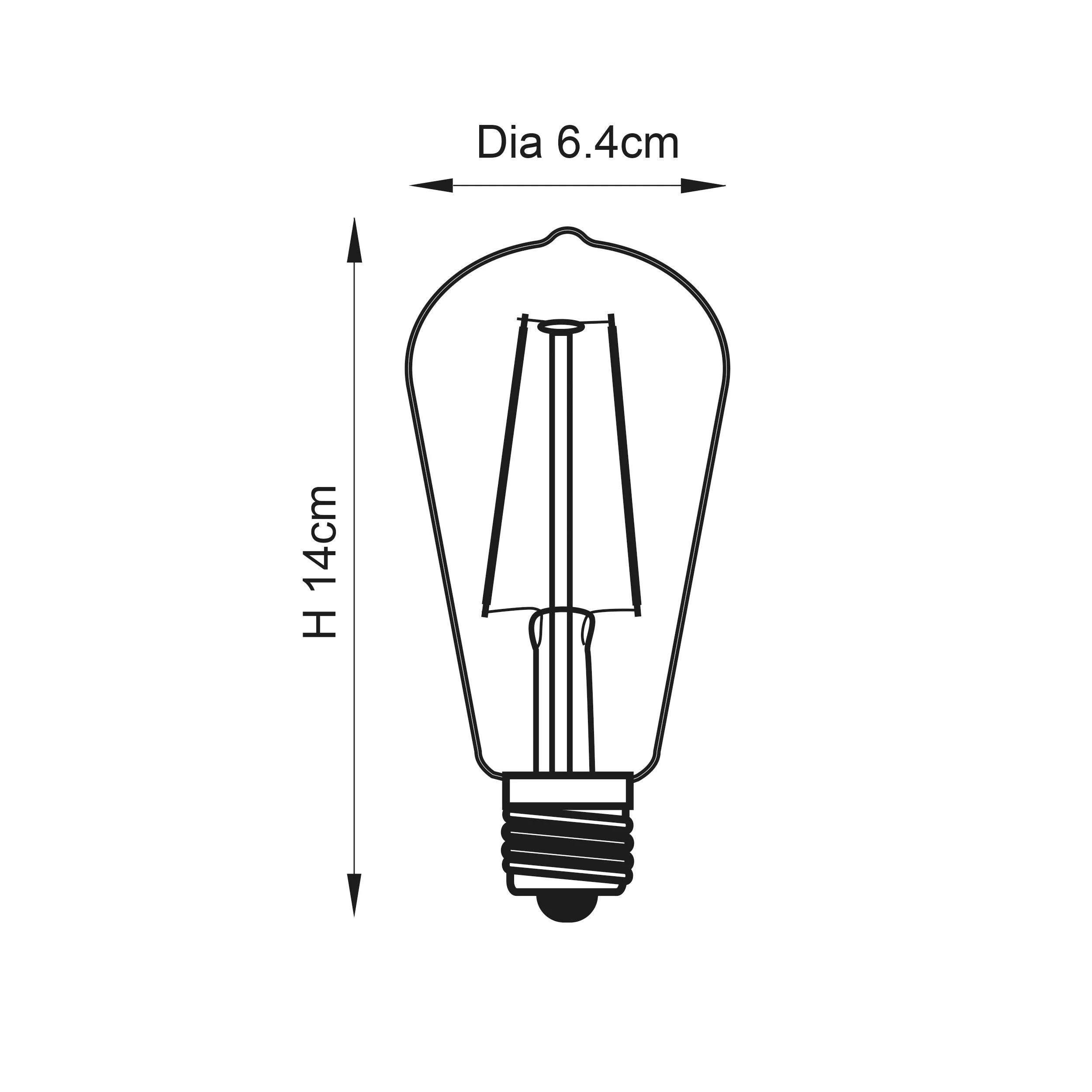 E27 LED 2w Decorative Filament Amber Pear Light Bulb