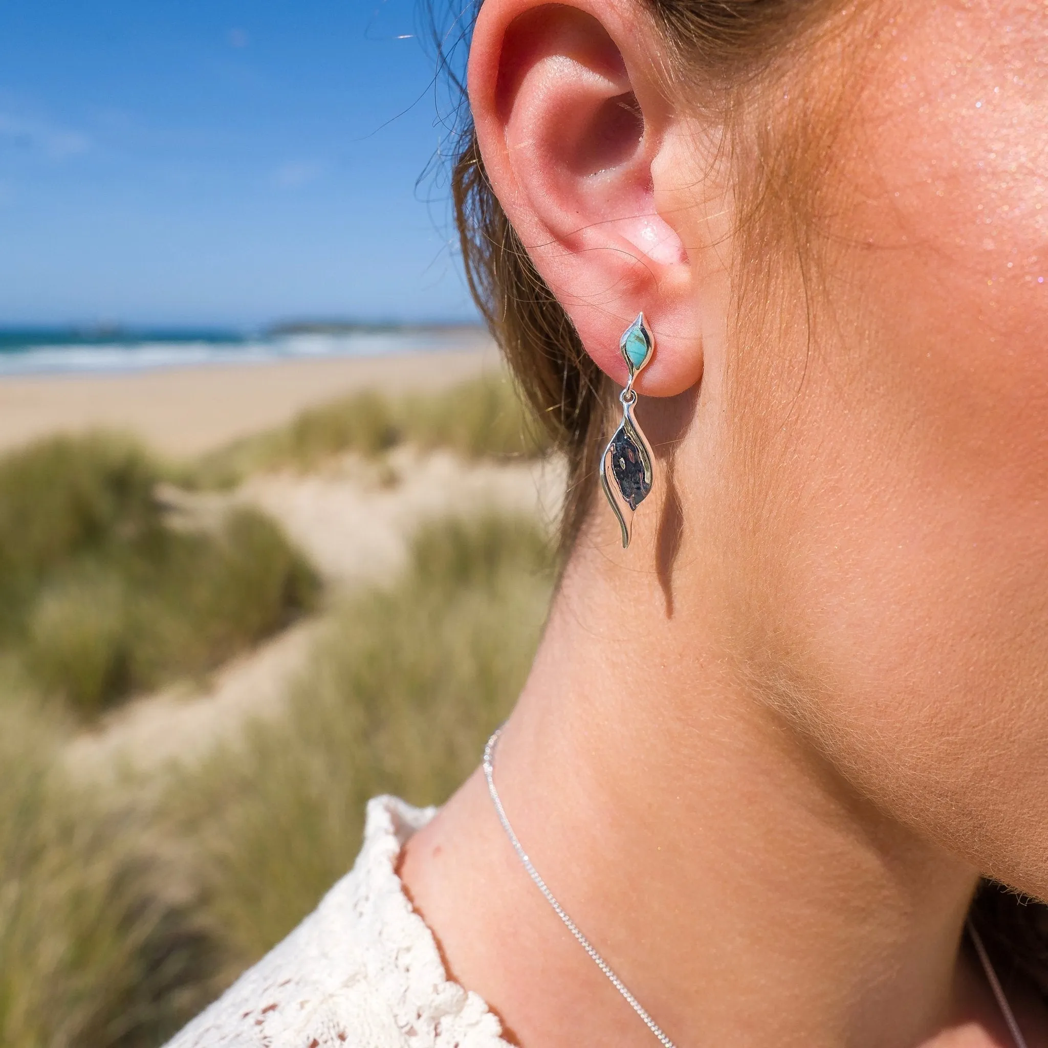 Ebb and flow turquoise earrings