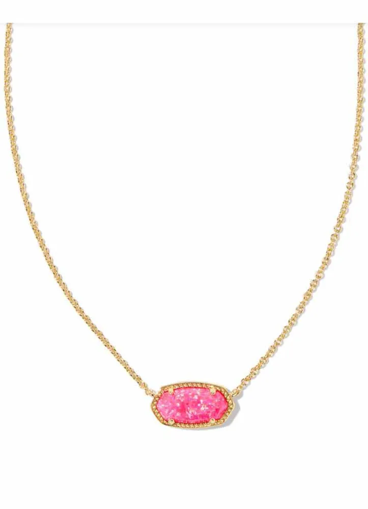 Elisa Necklace Gold Bright Pink Opal by Kendra Scott